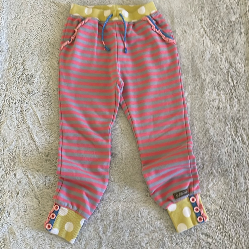 Matilda Jane Floral & Stripes joggers  SZ 6 pink ruffles lime
Polka dots